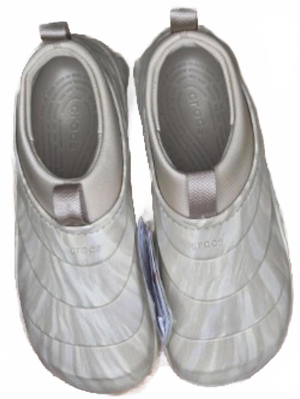 Crocs AllCast Bootie Slip-On Shoes - Light Gray, Men's 9 Women's 11